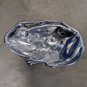 FAT FROG or TOAD ? silver candy dish bowl